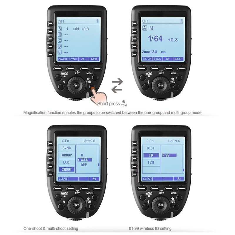 Godox Xpro-S TTL Wireless Flash Trigger 1/8000s HSS TTL Convert-Manual