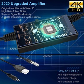 AVEDISTANTE Antena TV, Antena Antena de TV HDTV Digital con Amplificador de señal Inteligente para Canales de TV 1080P 4K para DTMB, ATSC,DVB-T, DMB-T,ISDB -T