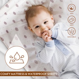 Hichangto Baby Bassinet,Rocking Bassinet with Waterproof Sheet,3 in 1 Baby Bassinets Bedside Sleeper,6 Height Adjustable Bedside Bassinet for Newborn(Grey)