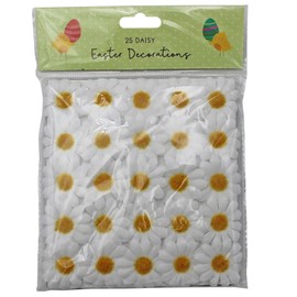 25 Pack Easter Fabric Decorative Daisies Spring - Easter Bonnet Craft Decoration (White)
