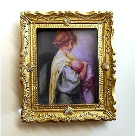 Melody Jane Puppenhaus Miniatur 1:12 Zubehör Viktorianisch Mutter und Baby Bild Gemälde