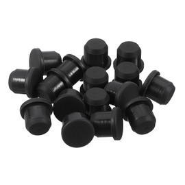 QUARKZMAN Pack of 16 Black Rubber Stoppers, 10.5 mm Plug Holes for 10-10.3 mm/0.4-0.41 Inch Hole