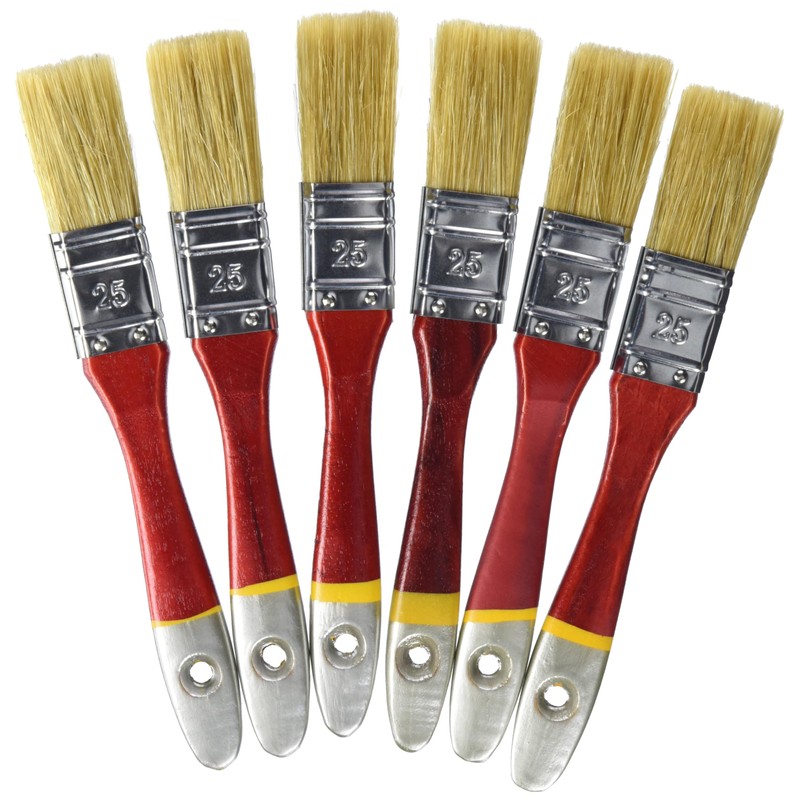 HARDY WORKING TOOLS Flat Brush Set 6 Pieces - 25mm