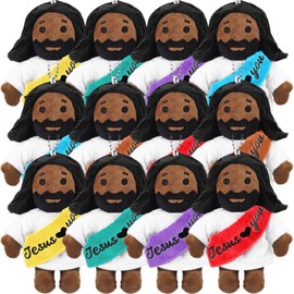 HyDren 12 Pcs Christian Jesus Plush Toys Christian Gifts 4" Loves You Jesus Stuffed Plush Dolls Religious Savior Plushie for Kids Sunday School Baptism Gifts Party Favors(Red and White Color)