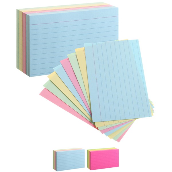 Mr. Pen- Pastel 3" x 5", 180 Lined Index Cards, Note Cards, Flash Cards, Study Cards, Notecards for Studying, Ruled Flashcards for Studying.