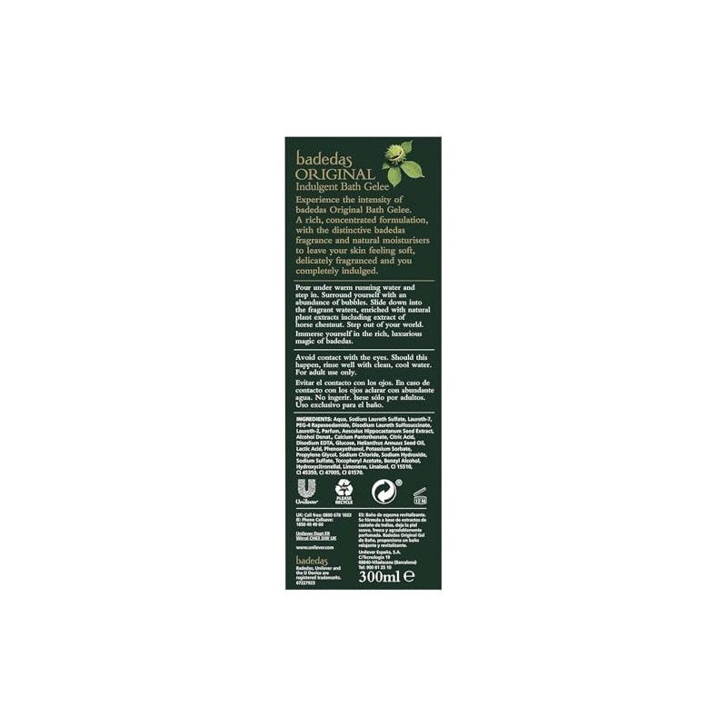 BADEDAS Gel de baño revitalizante 10.1oz/300 ml