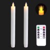 Wondise White Flameless Taper Candles Battery Operated with Remote and