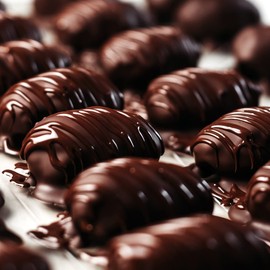 Dark Chocolate Coated Medjool Dates Stuffed with Ornage Sticks for Mothers Day-8.46 Oz, Premium Bitter Chocolate Covered Dates (2 Packs- Orange)
