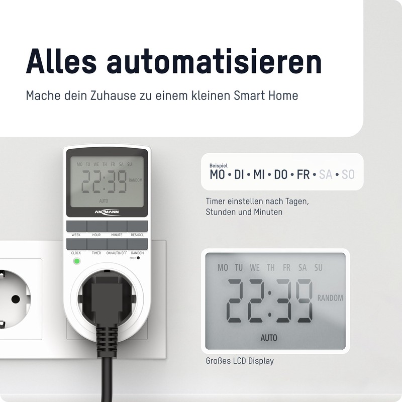 ANSMANN Digital Weekly Timer AES4 (Pack of 4), Electric Timer