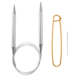 HARFINGTON Circular Knitting Needles 47" Stainless Steel US 13/9.0mm Knitting Needles 5.51" with Knitting Stitch Holder for Fast Knitting Tip to Tip Sweater Scarves Necklaces