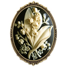 Yspace Hummingbird Brooch Pin Shield Decor Antique Brass Cameo Fashion Jewelry Pouch for Gift (Gorgeous Wedding Flowers)
