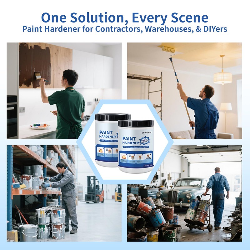 LIFVEAN Paint Hardener for Disposal (35 Ounce) Fast Acting Solidifier