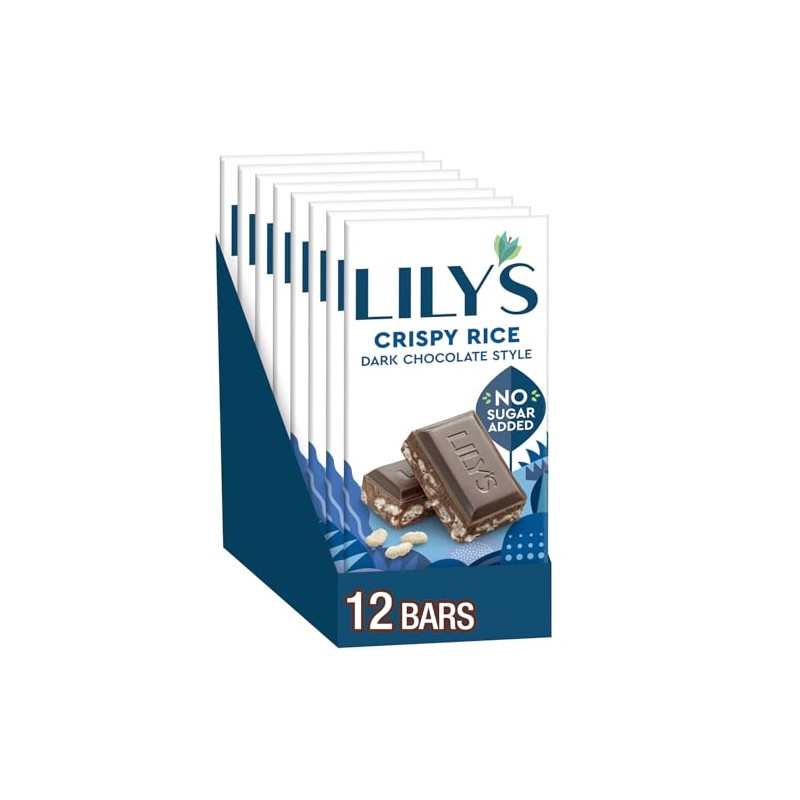 LILY'S Crispy Rice Dark Chocolate Style No Sugar Added, Sweets