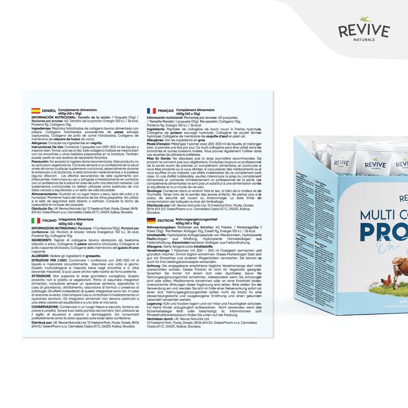 Multi Collagen Protein Powder Packets - Types I, II, III,