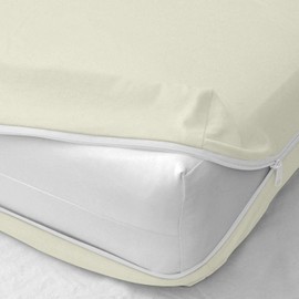 Zipper Fitted Sheet - Full Size, 10 Inch Deep Pocket, Hotel Quality Brushed Microfiber Bottom Sheet, Soft Wrinkle-Free, Shrinkage and Fade Resistant, 1 Fitted Sheet Only Ivory
