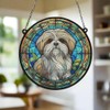 Image Industry Shih Tzu Stained Glass Effect Suncatcher - Garden