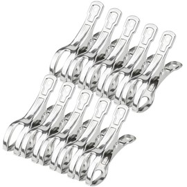 G-MODELL Clothespins, Stainless Steel, Strong, Windproof, (Pack of 10, Large)