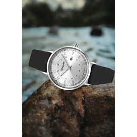 RUYEOOK Quartz Analog Watch,Silicone Band, Calendar Date Display, Water Resistant, Watch for Women Nurses Female Nursing Students Lady (R8633 Silver Black)