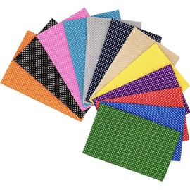 CraftsFabrics Fanni 20Pcs/lot Polka Dot 100% Cotton Twill Printed Precut Squares for Quilting, Arts, Crafts, Sewing, DIY Projects
