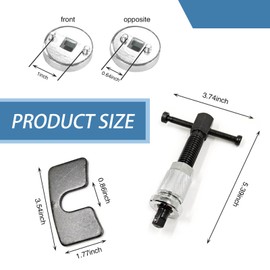 icykale Pack-1 Car Brake Pad Replacement Tool, 5.39" x 3.74" Alloy Disc Brake Adjustment Kit, Brake Pad Replacement Caliper Compression Tool, Universal for Cars Repair Accessories (Black & Silver)