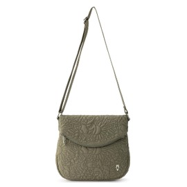 Sakroots Foldover Crossbody Bag in Eco-Twill with Adjustable Strap, Olive Spirit Desert Quilted