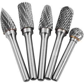 Wolfride Carbide Quality Router Bit, Carbide Cutter for Grinding with Tungsten Steel, Stand-alone Packaging (0.24 inch (6 mm) Shank, Blade Diameter 0.4 inch (10 mm), Set of 5