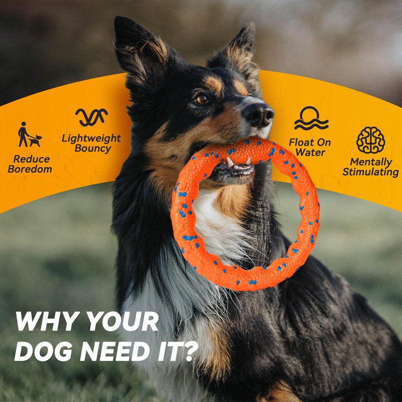 FUSOTO Dog Ring Toy, Tough Dog Toy, Dog Ring Chew