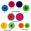 ZERODECO Party Decorations, 41 Pcs Multicoloured Papar Fans Pompoms Garlands