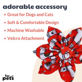 Huxley & Kent Pet Pinwheel | Merry Llamas (Small) | Christmas Holiday Collar Accessory for Dogs/Cats | Bow Collar Attachment | Cute, Comfortable Accessory | H&K Pinwheel for Pets