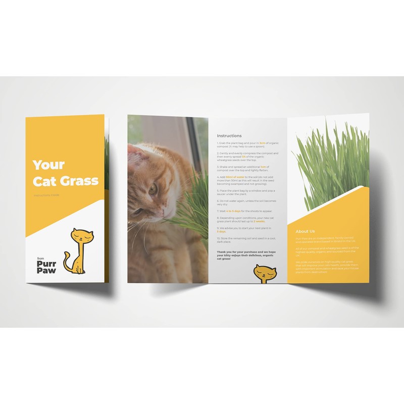 purr paw Cat Grass x4 Pack (Starts Growing in 5
