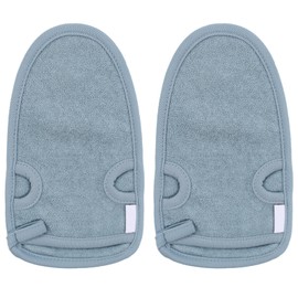 Pack of 2 exfoliating gloves, exfoliating gloves, exfoliating sponge, hamam glove, exfoliating glove body, shower sponge, for body and face (grey)