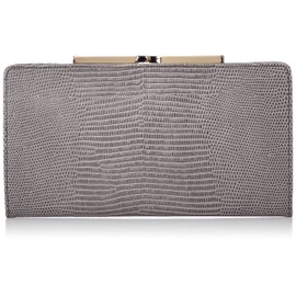 Topkapi Italian Leather, Lizard Embossed Wallet, Long Mouth Wallet LUCIA Lucia, medium grey