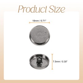 HARFINGTON 10pcs Metal Round Flat Buttons 18mm Zinc Alloy Shank Sewing Buttons Craft Replacement Buttons for Clothing Decoration DIY Accessories, Gunmetal