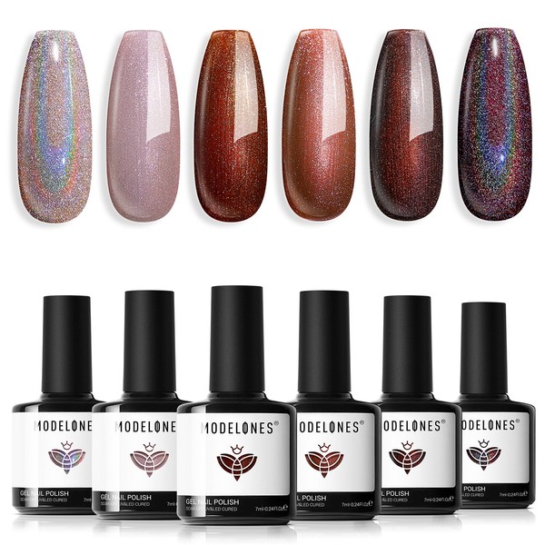 modelones modelones Chameleon Gel Nail Polish Set, 6 Colors Fall