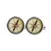 MYOSPARK Nautical Compass Glass Dome Round Cabochon CuffLinks Wanderlust Jewelry