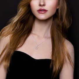 STARCHENIE Initial C Necklace for Women Sterling Silver Letters 26 Alphabet Pendant Rose Flower Jewelry Gifts for Family Sisters Friend