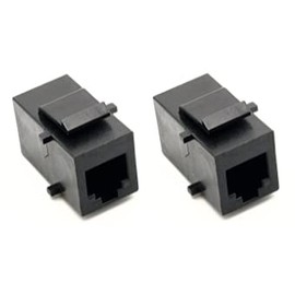 RiteAV Black RJ11/RJ12 Phone Keystone Jack Female to Female (2 Pack)