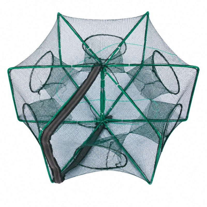 6 Hole Folding Fishing Trap Net 40CM 50CM 60CM –
