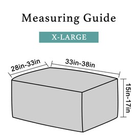 Turquoize Stretch Ottoman Cover Oversize Large Ottoman Slipcover Sofa Cover Footstool Protector Storage Ottoman Covers Furniture Protector Soft Slipcover with Elastic Bottom (X-Large, Charcoal Gray)