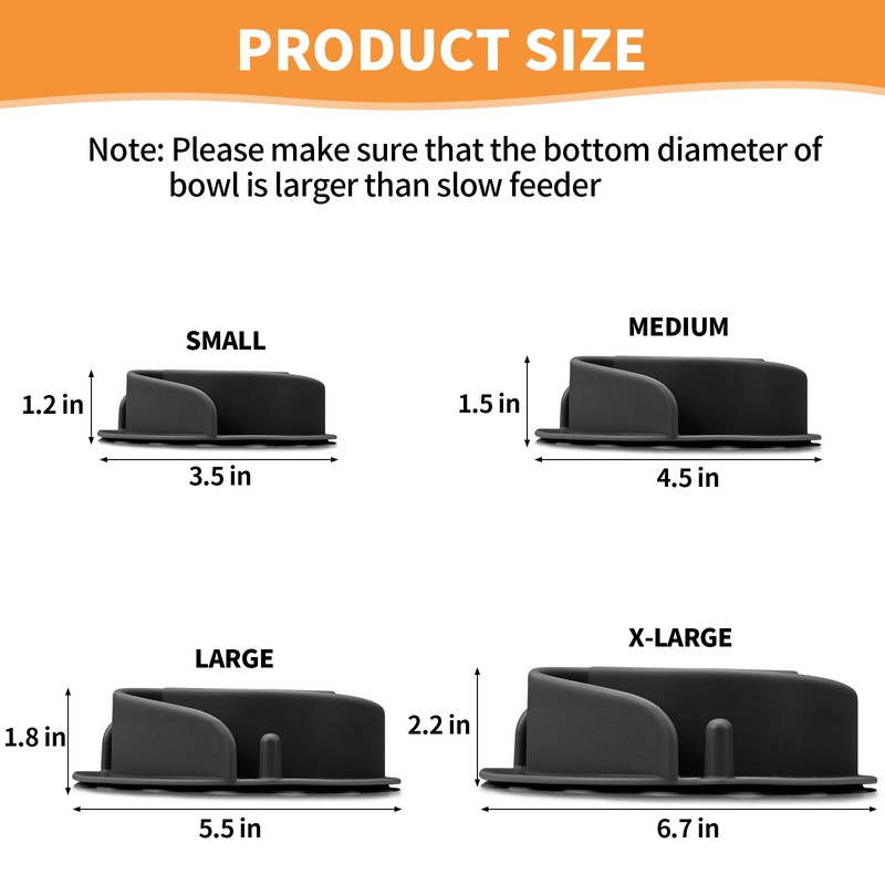 Slow Feeder Dog Bowls Insert, Animire Soft Silicone Slow Eating