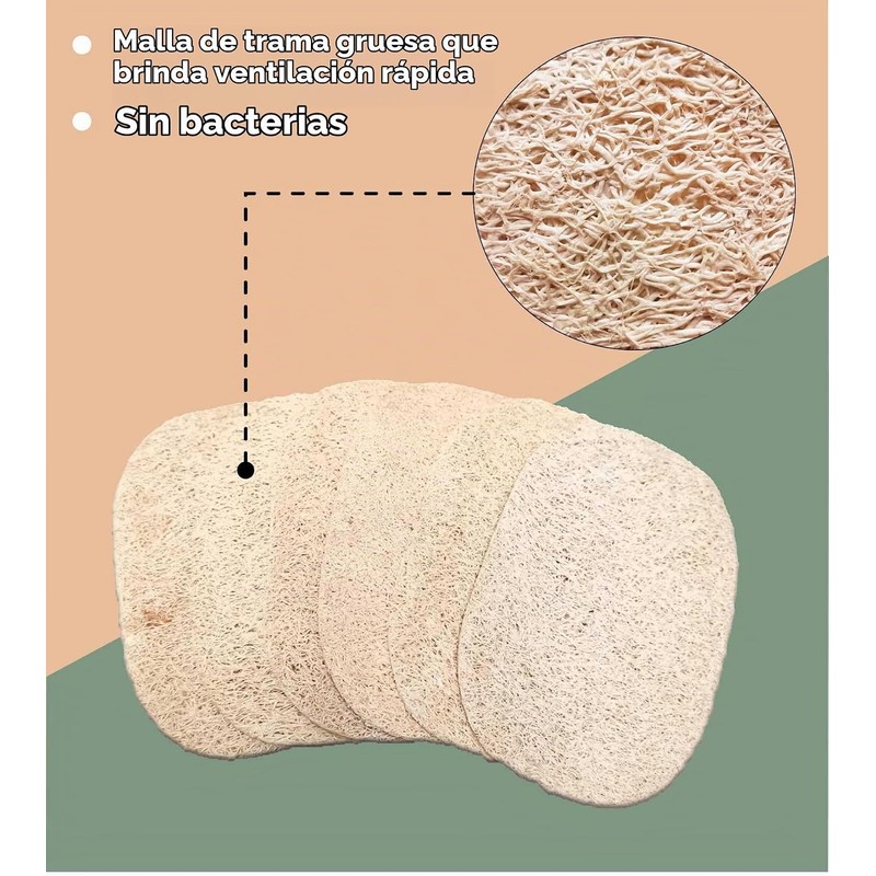 Esponjas naturales de lufa WOCATS WMFQ06 paquete de 6 para