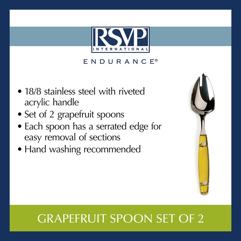 RSVP International Endurance Grapefruit Tool Collection Stainless Steel, Dishwasher Safe,