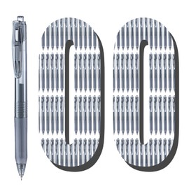 Aozora Black Gel Pens Fine Point Smooth Writing Pens 100 Pack Retractable Black Ink Pens 0.5mm Quick Dry Office School Supplies