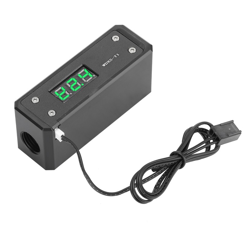 Water Cooling Digital Thermometer G1/4 Black Panel Red Blue Green