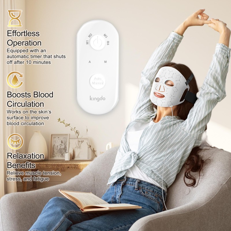 Red Light Therapy for Face, 4 Modes LED Face Mask