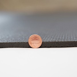 RevTime Extra Large Exercise Mat 8 x 5 feet (96" x 60" x 1/4") 6 mm Thick & High Density Mat for Home Cardio and Yoga Workouts, Durable Gym Mat, Black