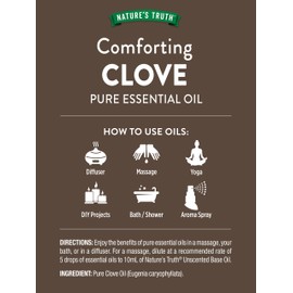 Nature's Truth Clove Essential Oil | 15 mL | for Diffuser, Aromatherapy, and DIY Projects | Pure Plant Based, Non-GMO & Gluten Free