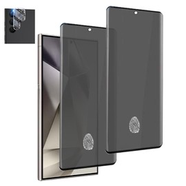 [2 +1]Pack Privacy Tempered Glass Designed for Galaxy S24 Ultra 5G 6.8 inch Screen Protector with 1PCS Tempered Glass Camera Lens Protector, 9H Hardness Scratch Resistant for Galaxy S24 Ultra