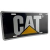 Caterpillar Equipment License Plate Tag, Black/Yellow/White, Traditional Style