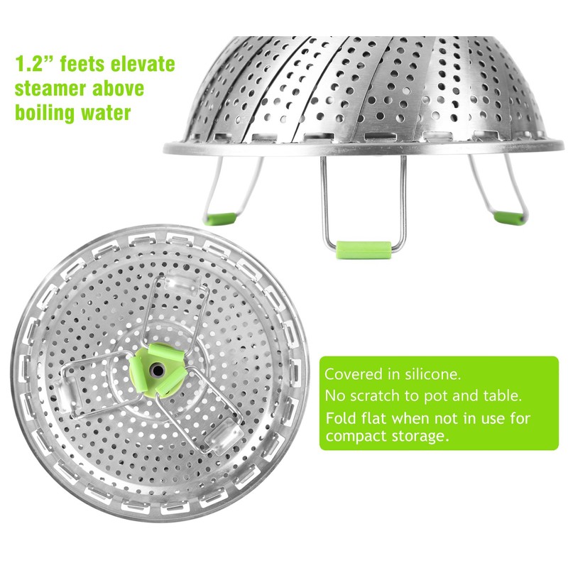 Consevisen Vegetable Steamer Basket for Cooking Food, Stainless Steel Veggie
